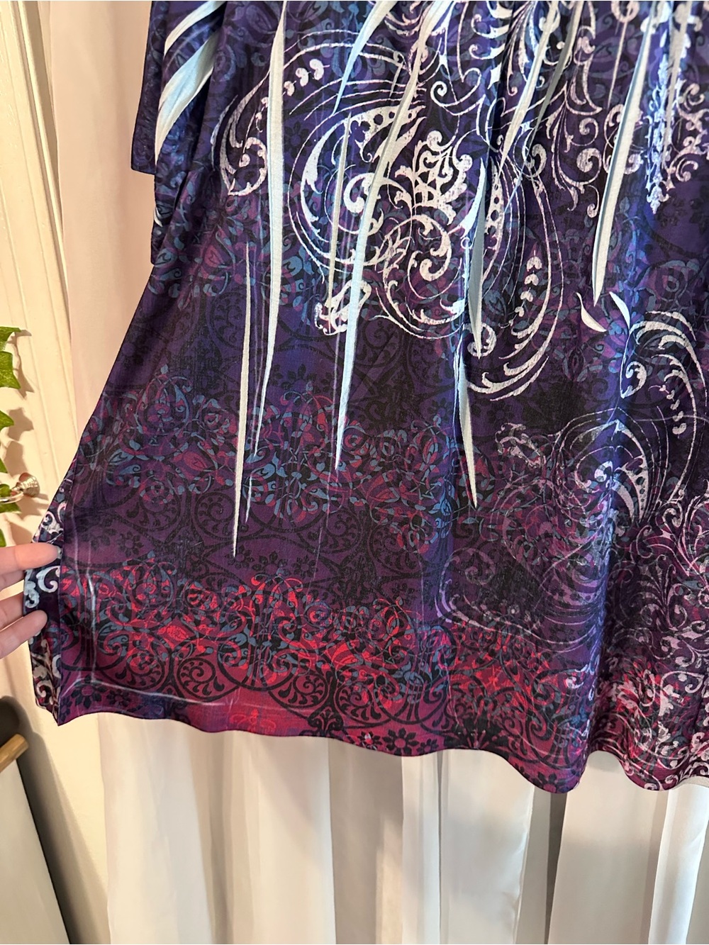 Style & Co Purple Pink Square Neckline Short-Sleeve Top Size 1X - Picture 5 of 7